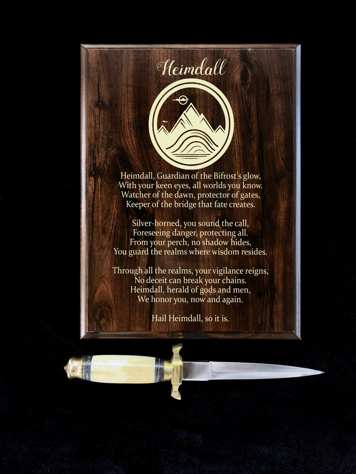 Heimdall Prayer Pagan Wall Plaque