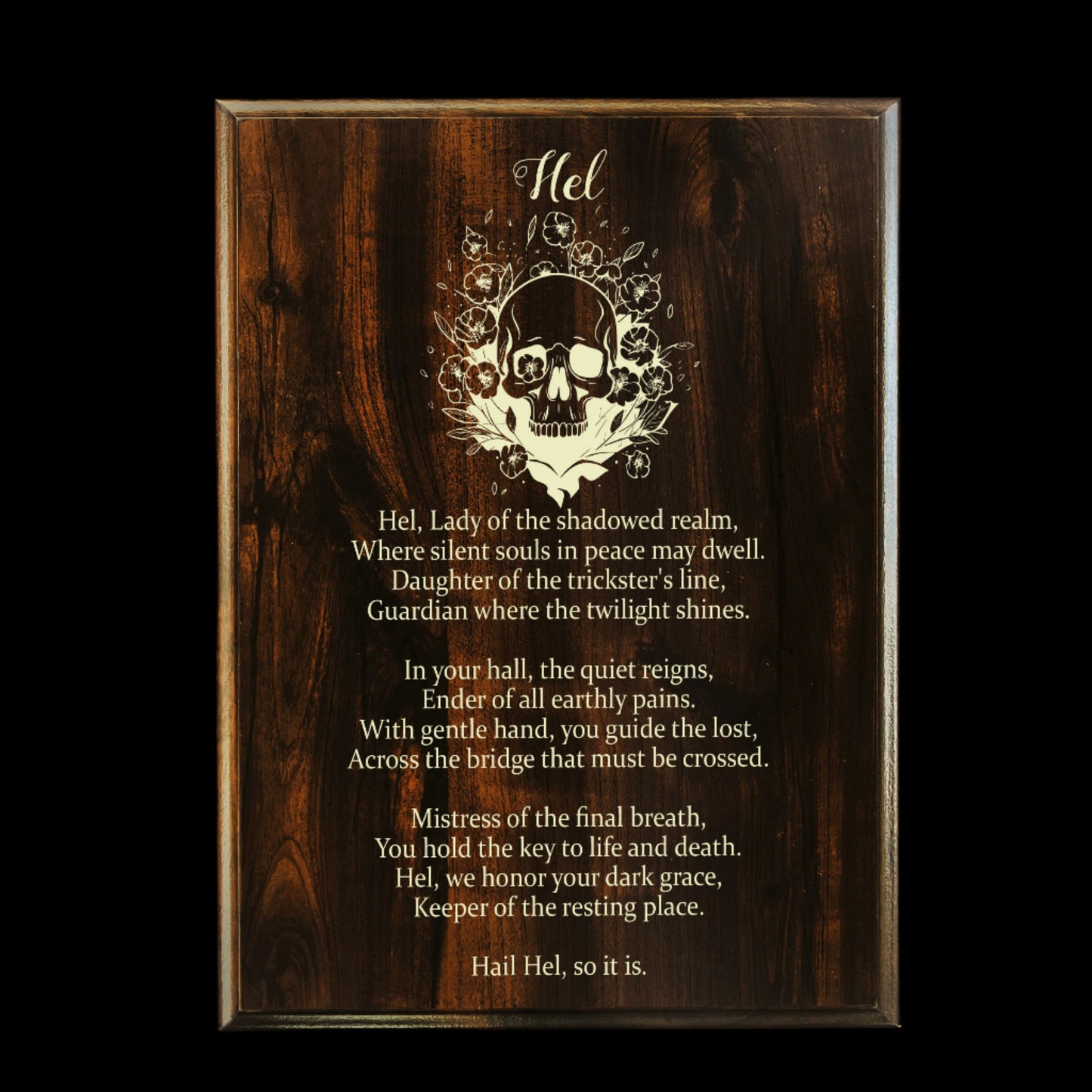 Hel Prayer Pagan Wall Plaque