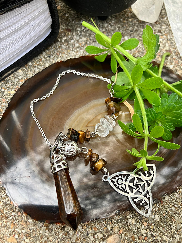 Tiger Eye Triquetra Pendulum Bracelet