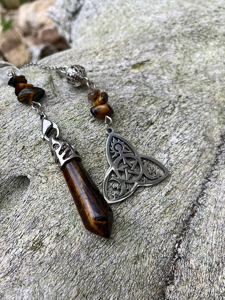 Tiger Eye Triquetra Pendulum Bracelet