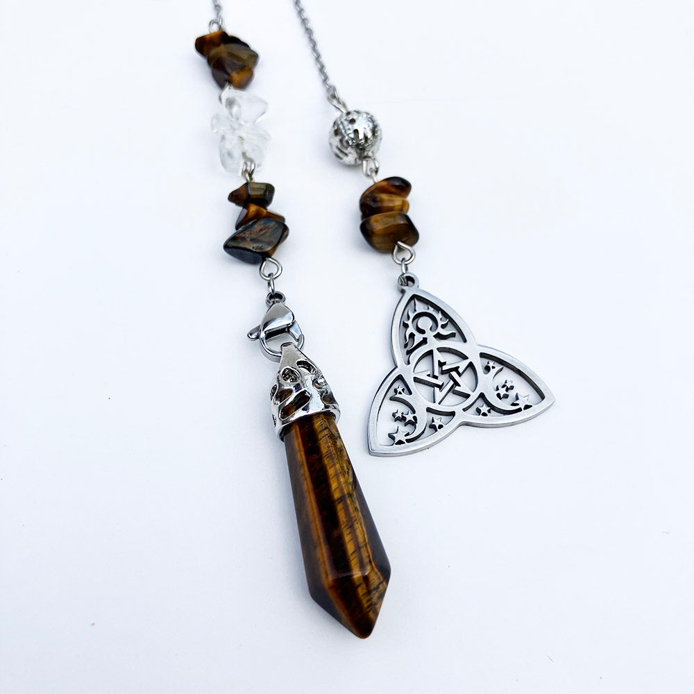 Tiger Eye Triquetra Pendulum Bracelet