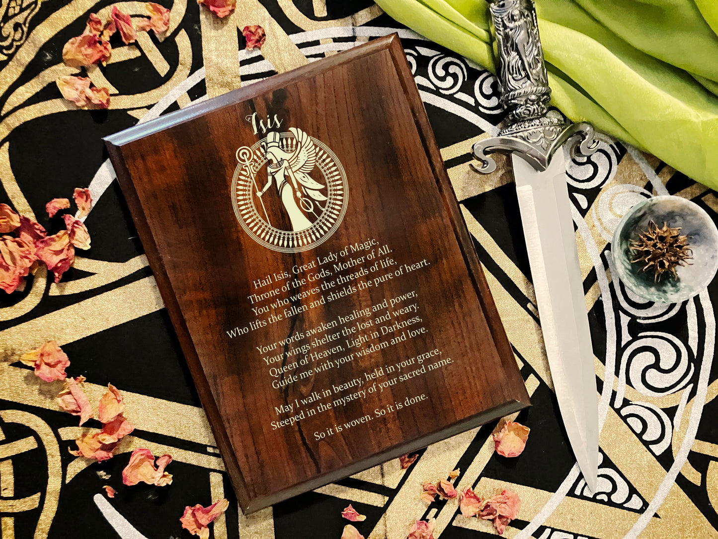 Isis Prayer Pagan Wall Plaque