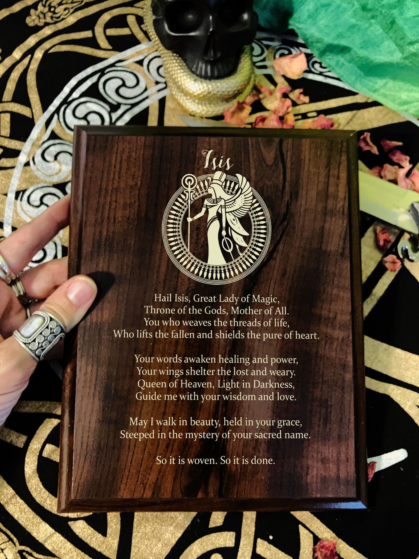 Isis Prayer Pagan Wall Plaque