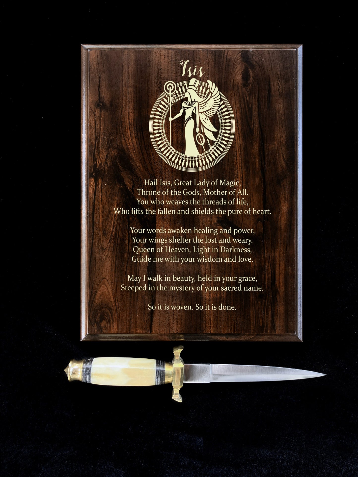 Isis Prayer Pagan Wall Plaque