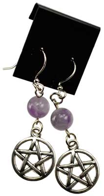Natural Stone Pentagram Earrings | Minimal Witchy Earrings | 8 Stones to choose