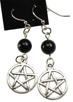 Natural Stone Pentagram Earrings | Minimal Witchy Earrings | 8 Stones to choose