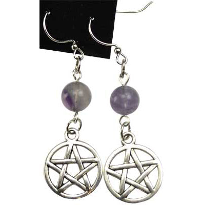 Natural Stone Pentagram Earrings | Minimal Witchy Earrings | 8 Stones to choose