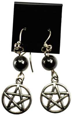 Natural Stone Pentagram Earrings | Minimal Witchy Earrings | 8 Stones to choose