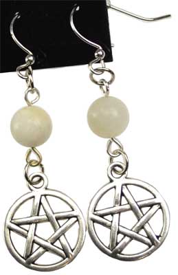 Natural Stone Pentagram Earrings | Minimal Witchy Earrings | 8 Stones to choose
