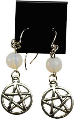 Natural Stone Pentagram Earrings | Minimal Witchy Earrings | 8 Stones to choose