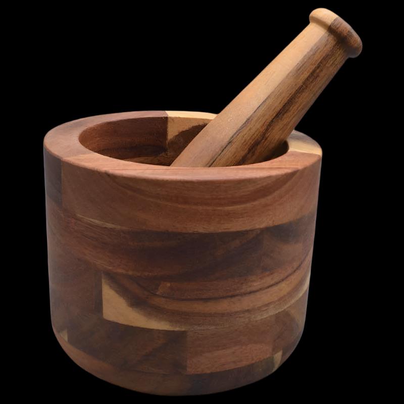 4" Acacia Wood Mortar and Pestle Set