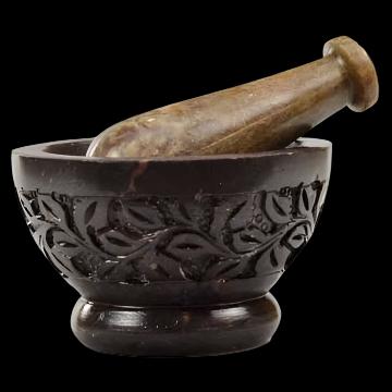 Flower Soapstone Mortar & Pestle