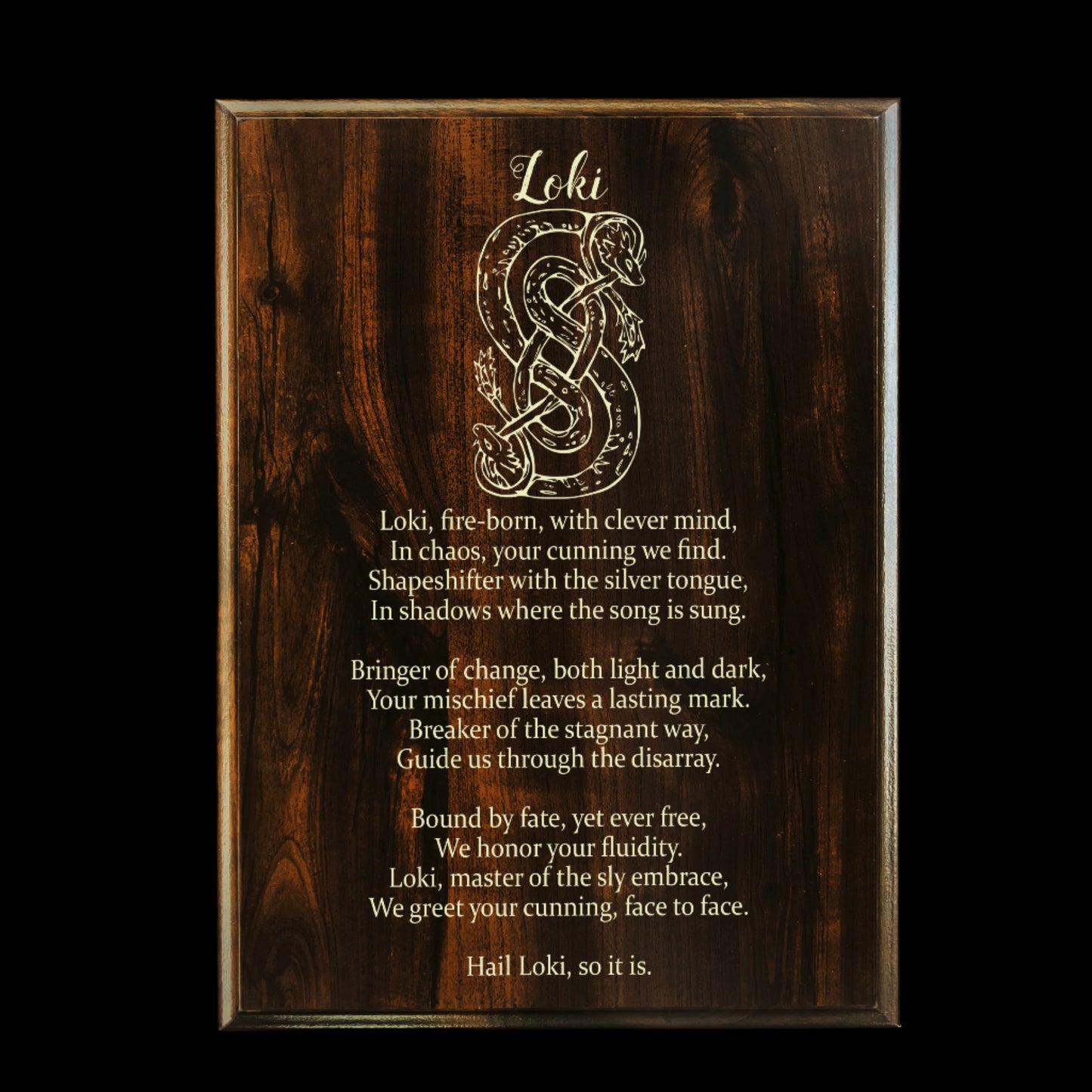 Loki Prayer Pagan Wall Plaque