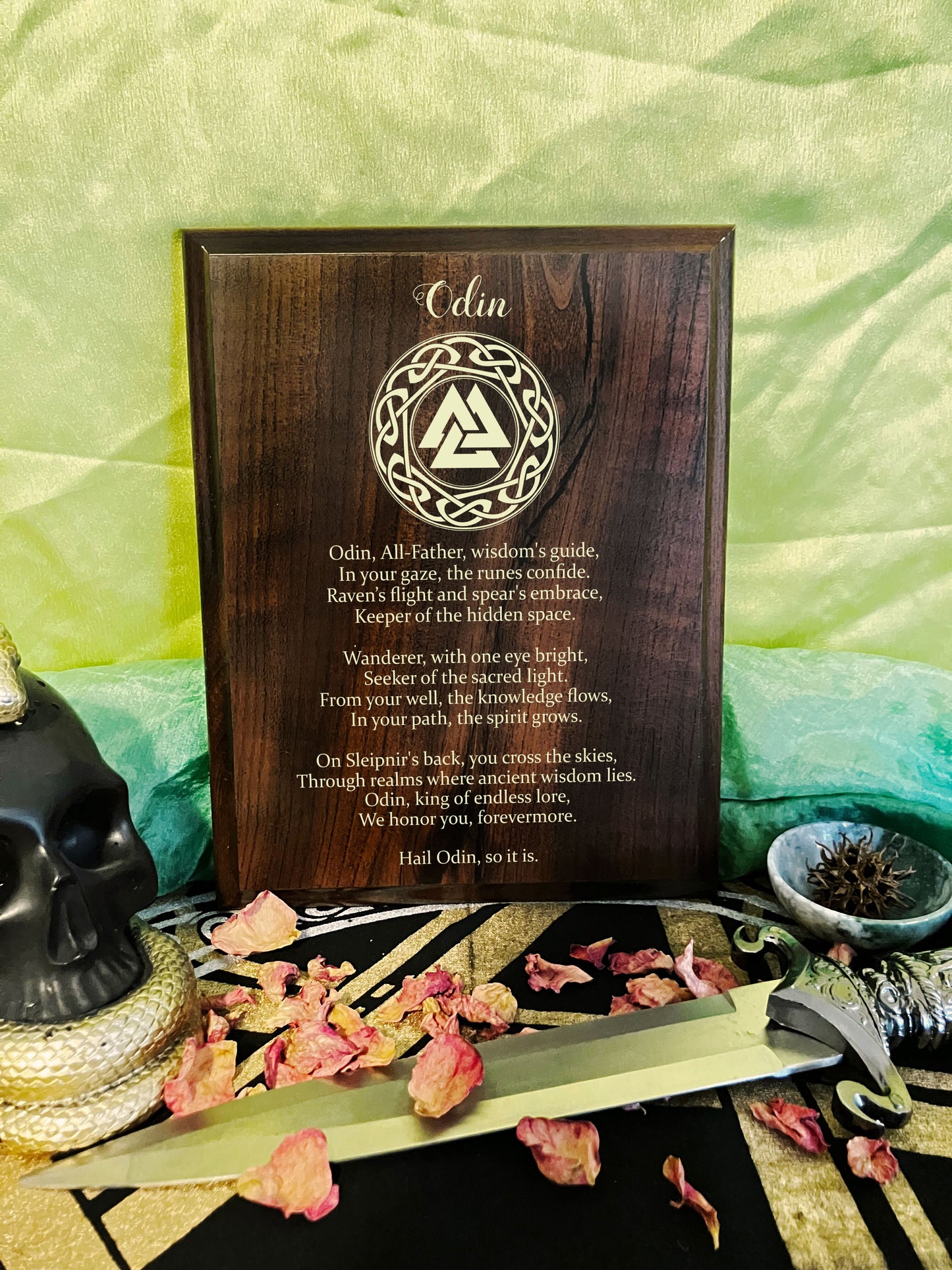 Odin Prayer Pagan Wall Plaque