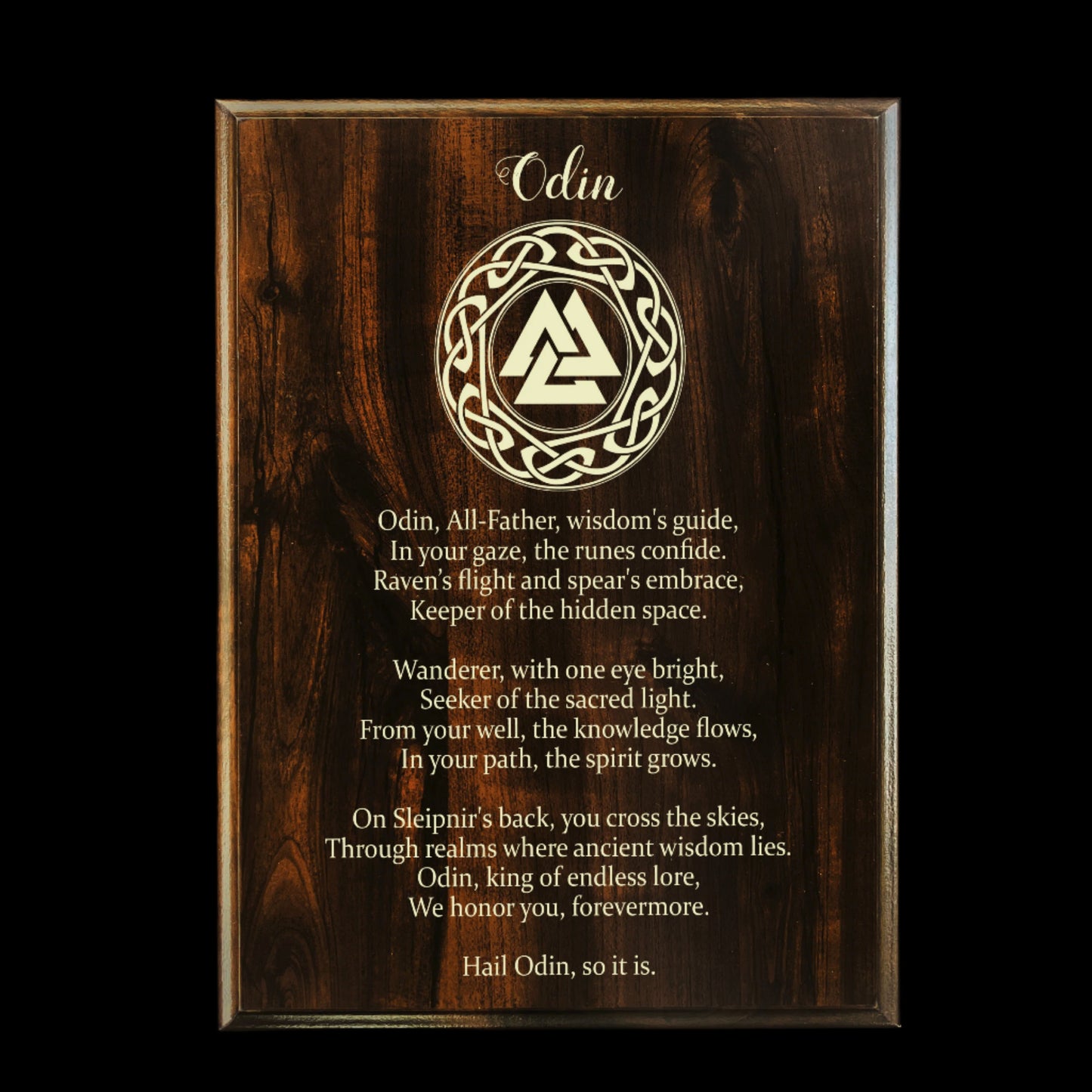 Odin Prayer Pagan Wall Plaque
