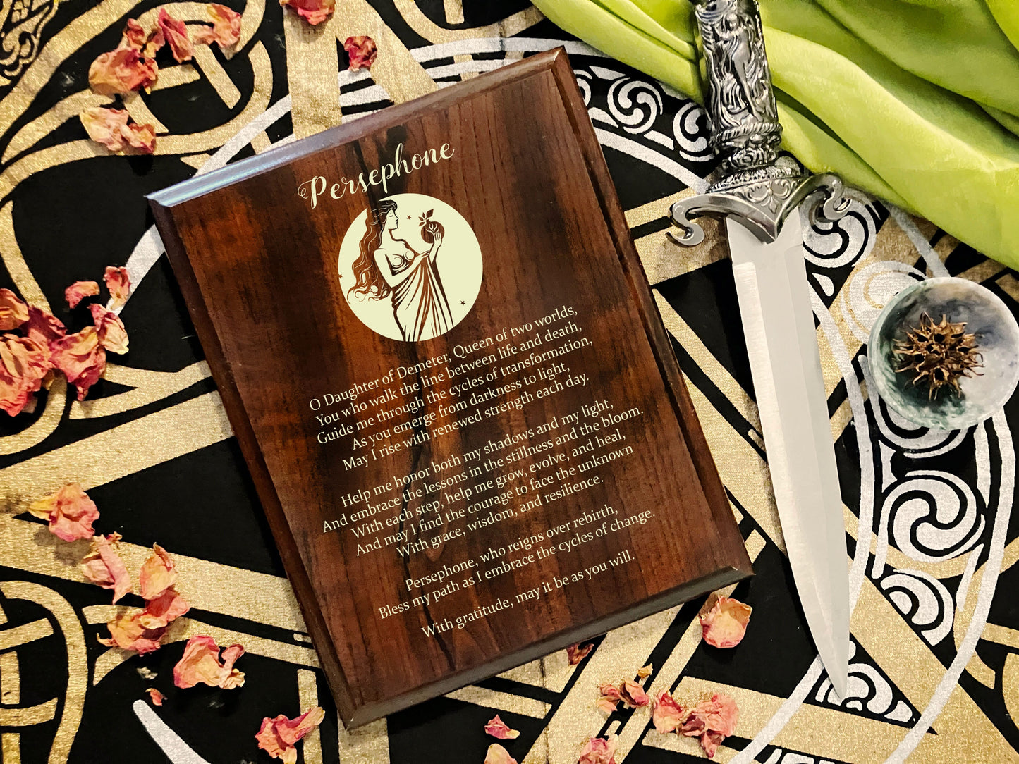 Persephone Prayer Pagan Wall Plaque