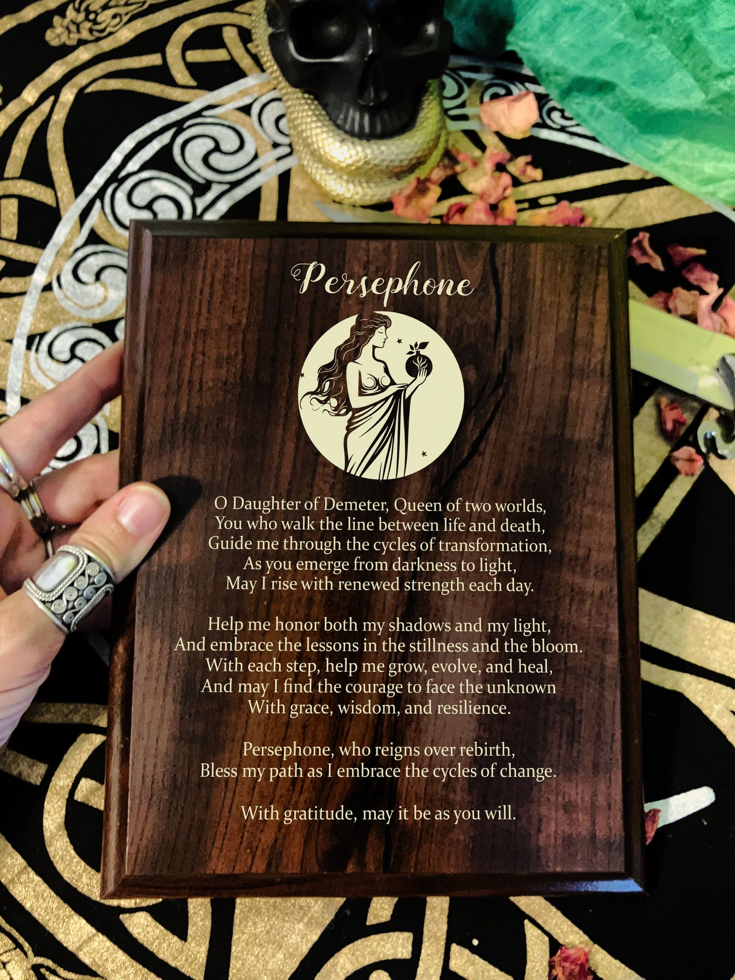 Persephone Prayer Pagan Wall Plaque