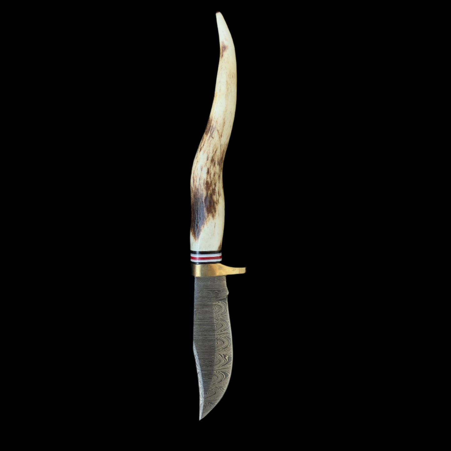 Stag Antler Damascus Athame - 8 1/2" Ritual Knife