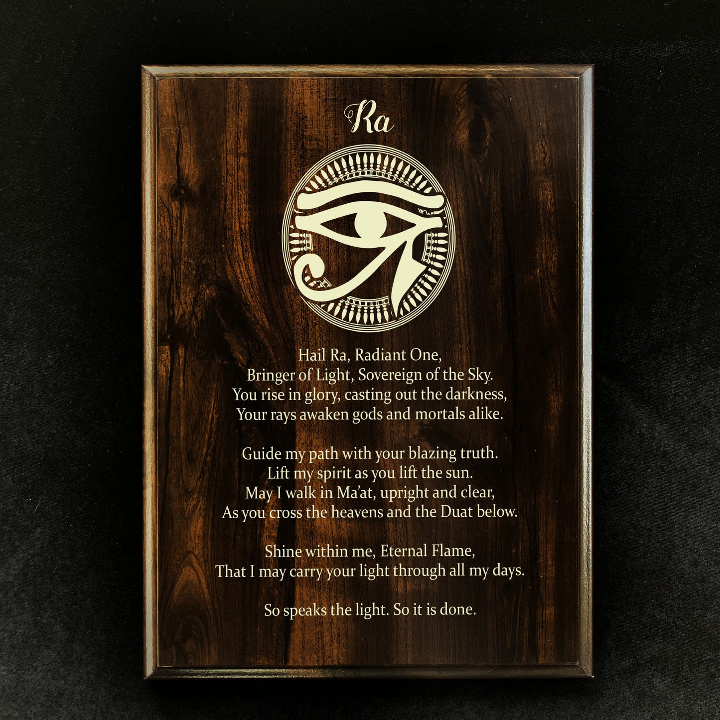 Ra Prayer Pagan Wall Plaque