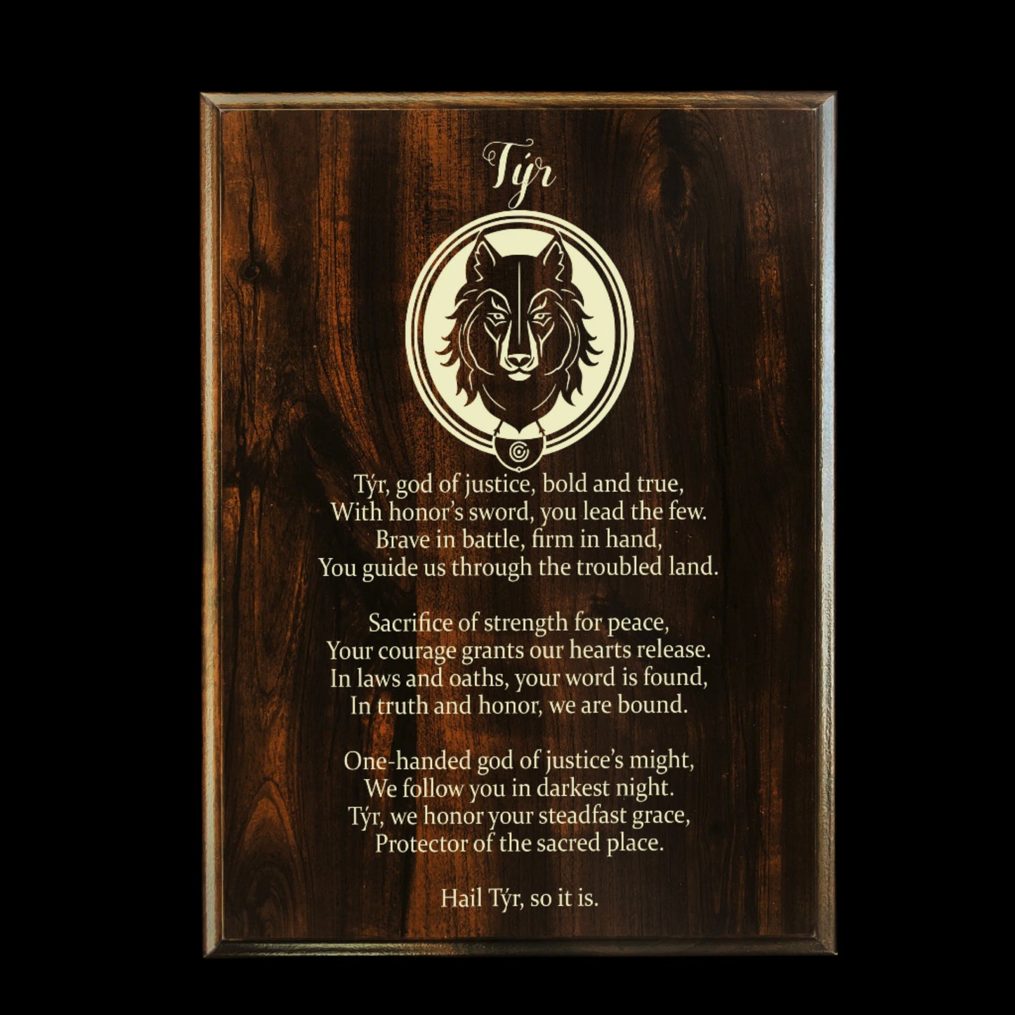 Týr Prayer Pagan Wall Plaque
