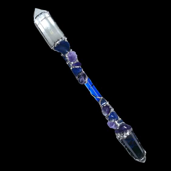 Crystal Wand | PSYCHIC | Sodalite, Amethyst, Clear Quartz Crystal