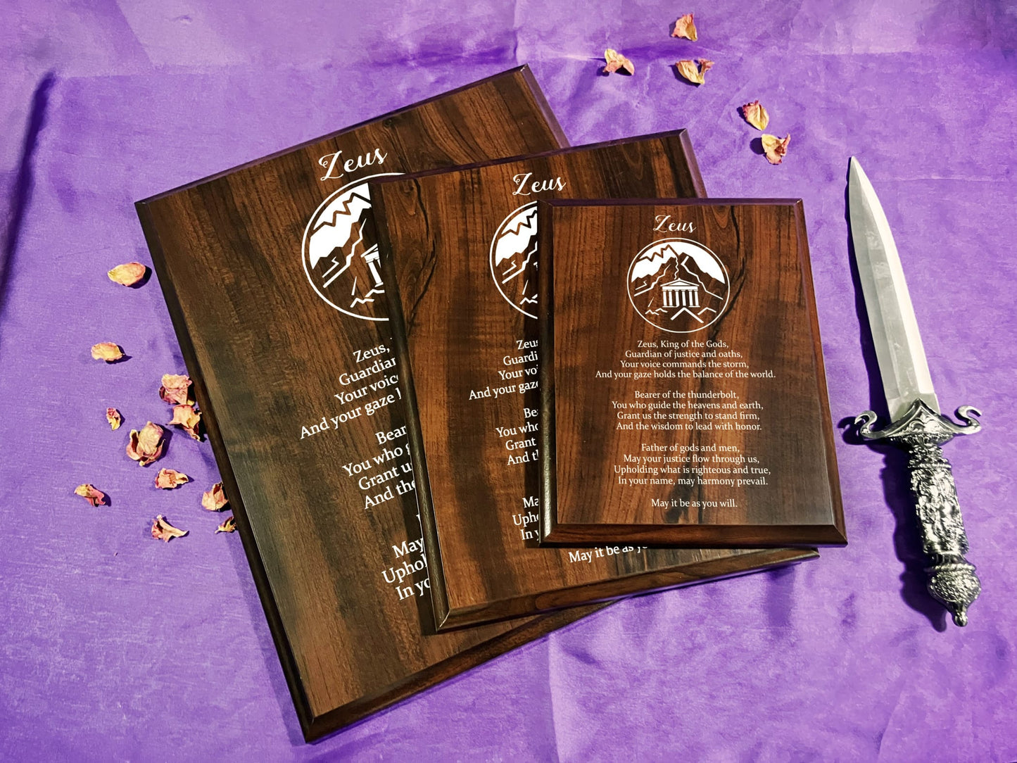Zeus Prayer Pagan Wall Plaque