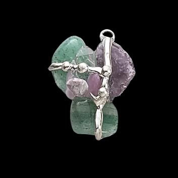 Elemental Crystal Amulet | AIR | Lepidolite, Aventurine