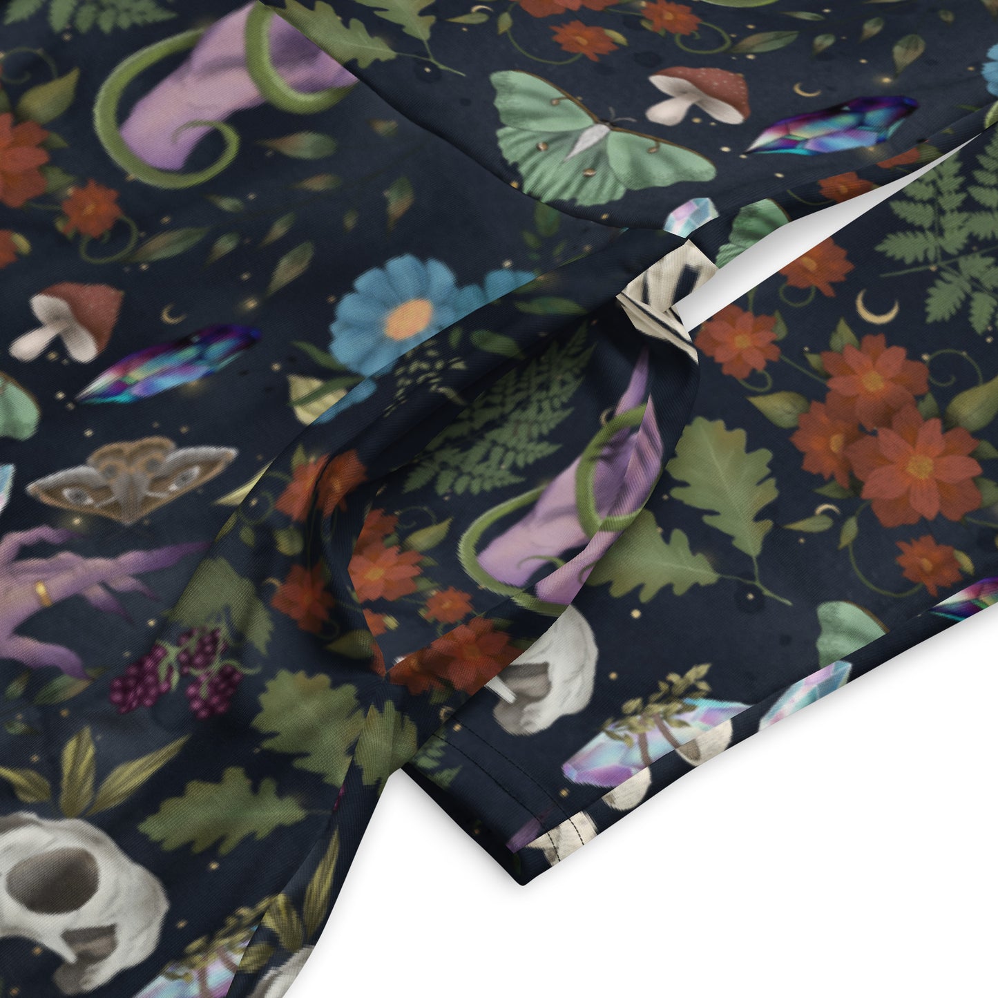 Green Witch Dress with Pockets | Skulls Mushrooms Moths & Botanicals