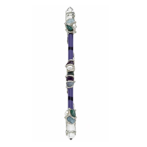 Crystal Wand | ATTRACTION & MANIFESTATION | Aquamarine, Amethyst, Emerald & Pearl
