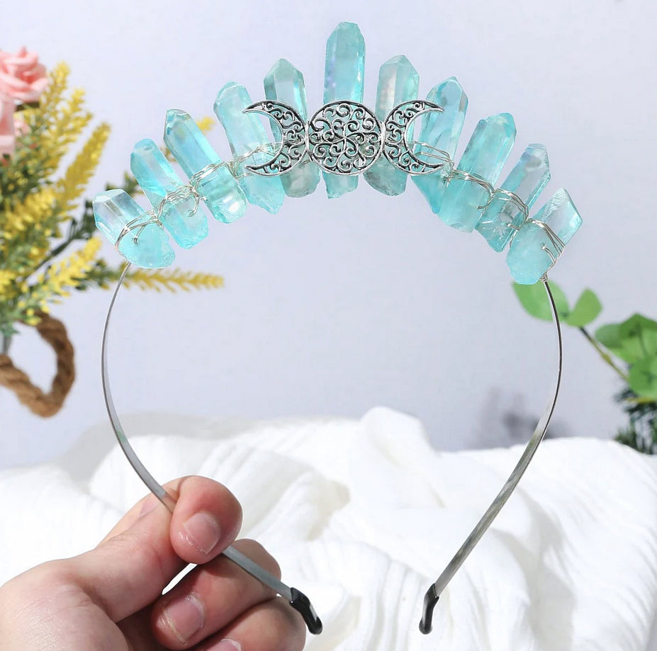 Crystal Fairy Triple Moon Goddess Headband | Multiple Color Options