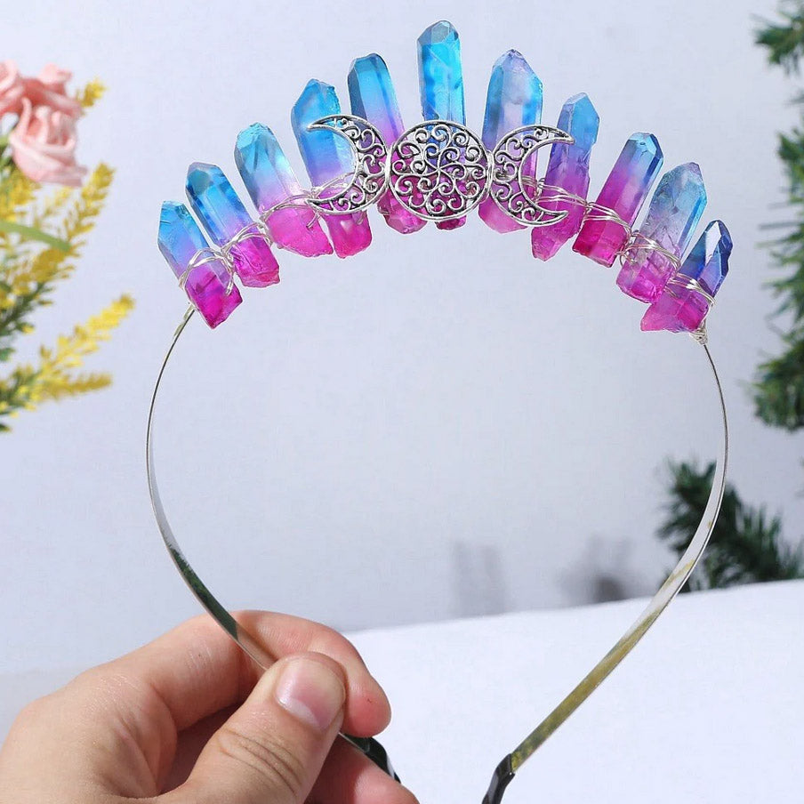 Crystal Fairy Triple Moon Goddess Headband | Multiple Color Options