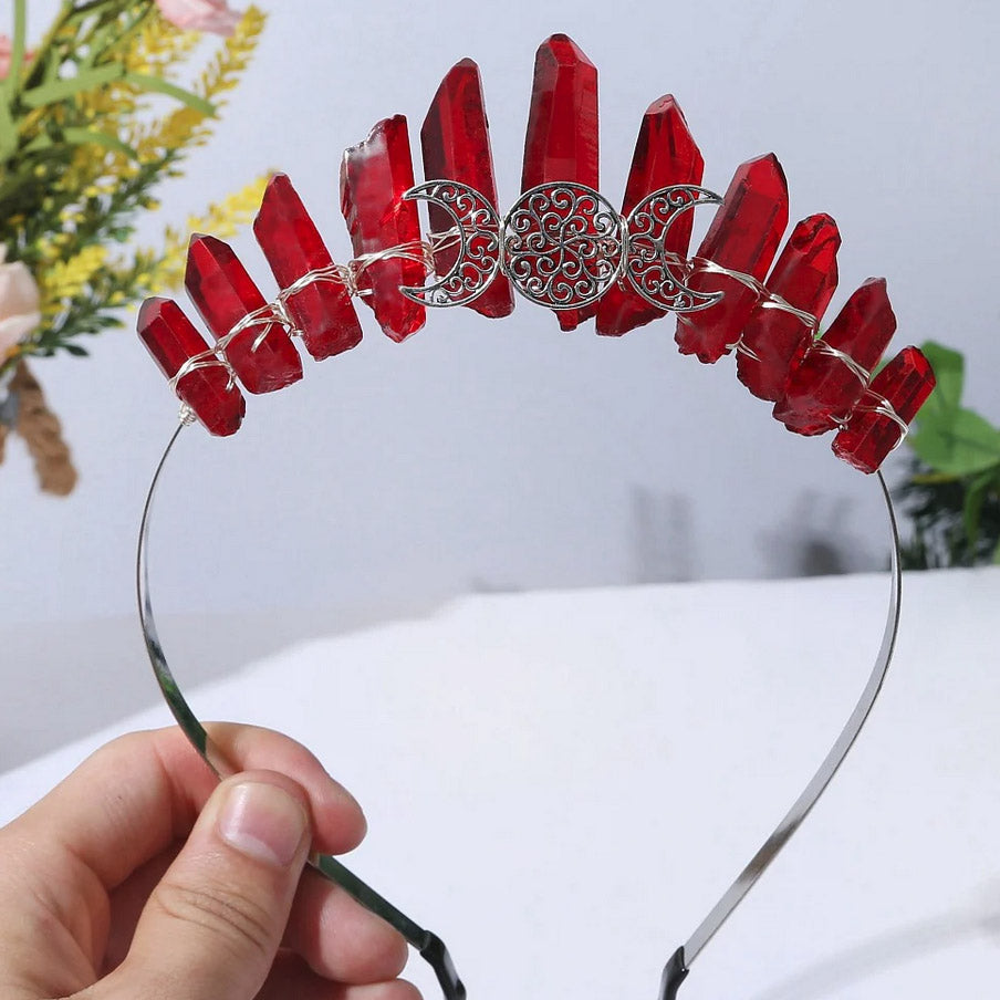 Crystal Fairy Triple Moon Goddess Headband | Multiple Color Options