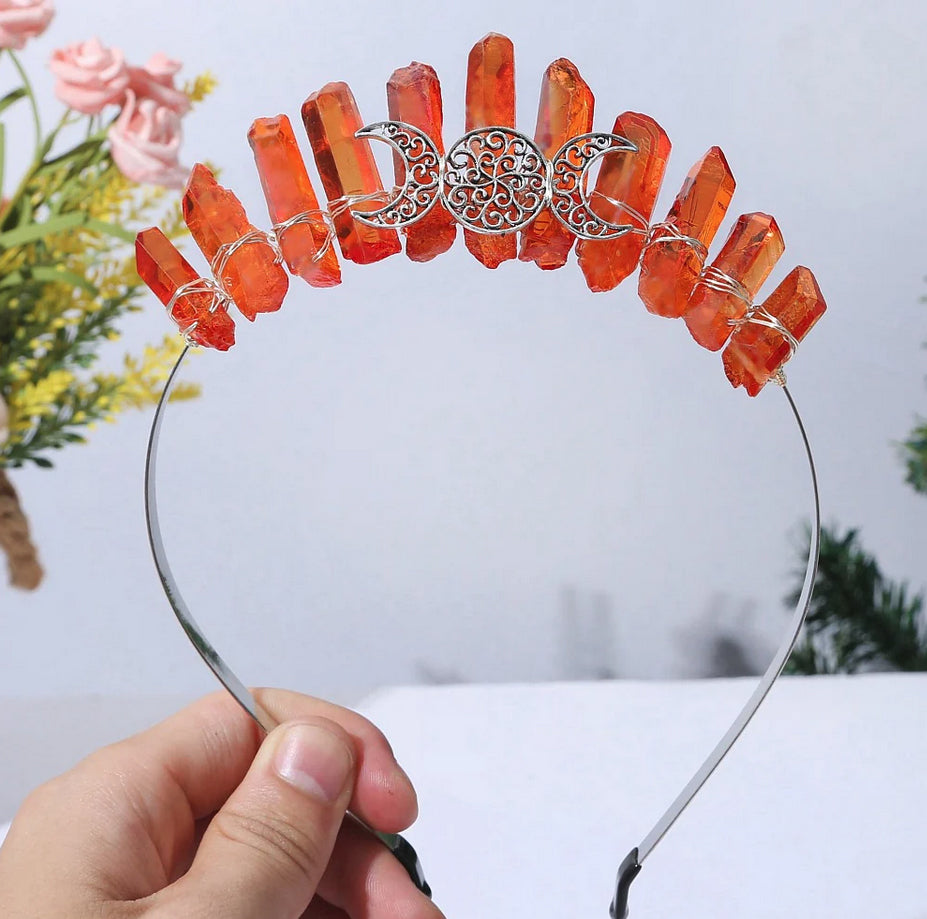 Crystal Fairy Triple Moon Goddess Headband | Multiple Color Options