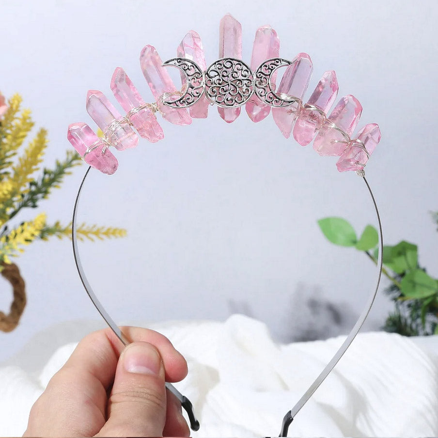 Crystal Fairy Triple Moon Goddess Headband | Multiple Color Options