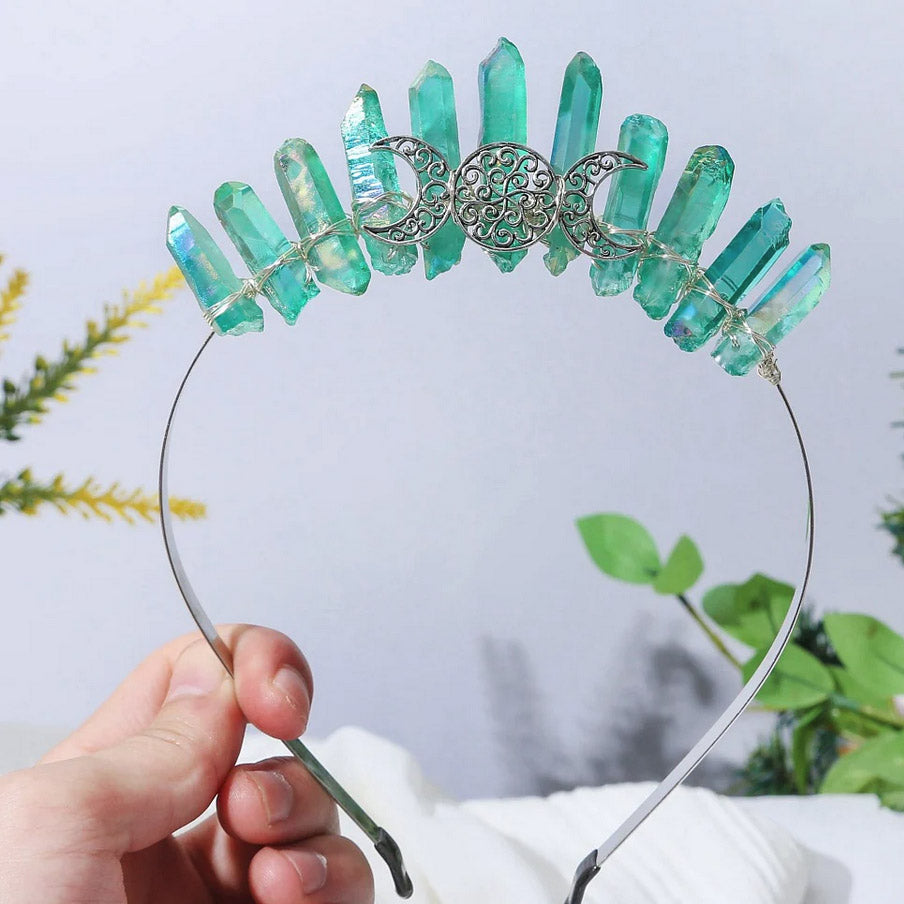 Crystal Fairy Triple Moon Goddess Headband | Multiple Color Options