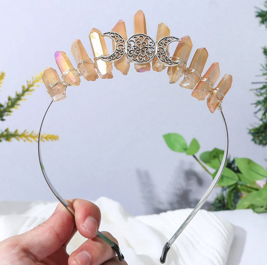 Crystal Fairy Triple Moon Goddess Headband | Multiple Color Options