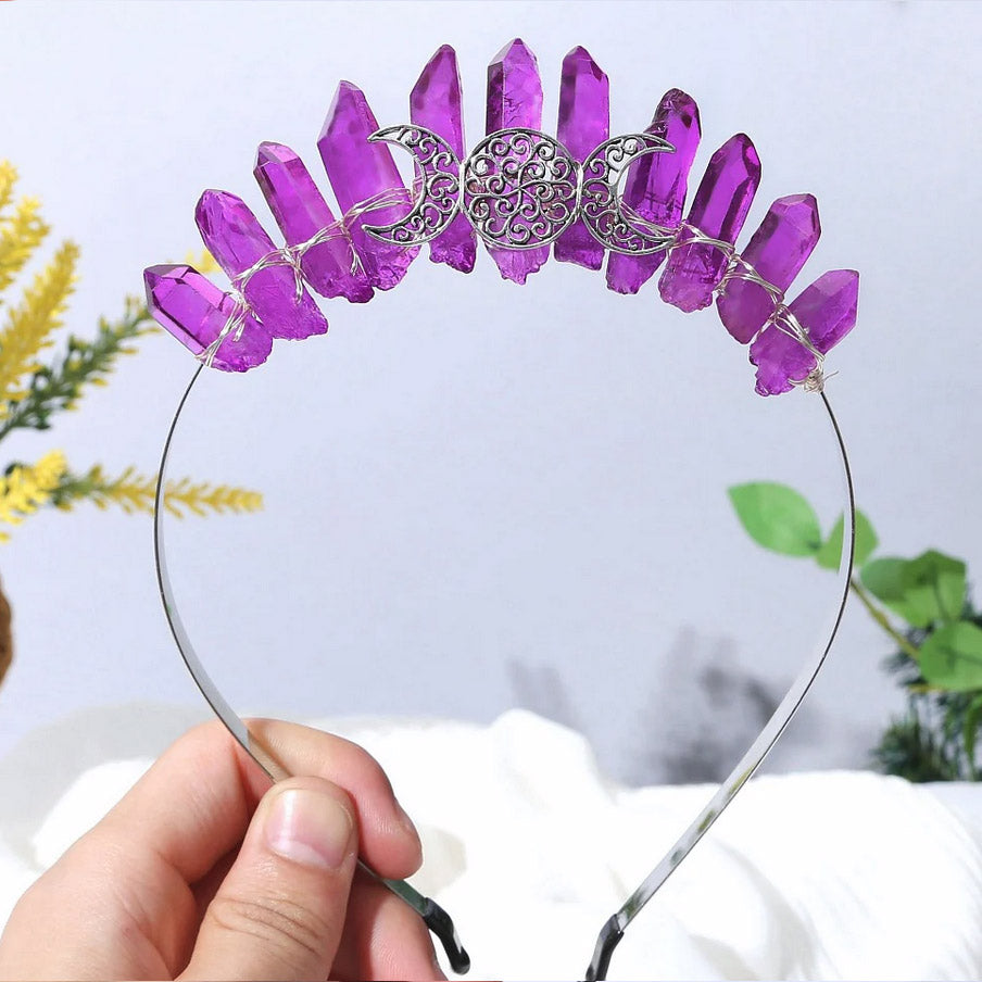 Crystal Fairy Triple Moon Goddess Headband | Multiple Color Options