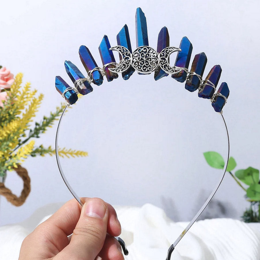 Crystal Fairy Triple Moon Goddess Headband | Multiple Color Options