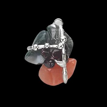 Crystal Amulet | CONFIDENCE | Green Agate, Carnelian, Garnet, Lapis