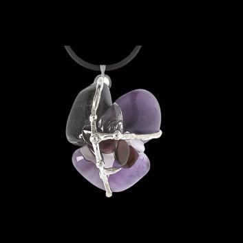 Crystal Amulet | MANIFESTATION | Selenite, Amethyst, Hypersthene, Garnet