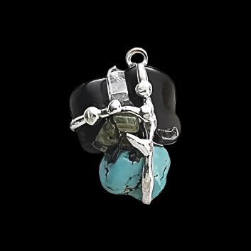 Elemental Crystal Amulet | EARTH | Black Tourmaline, Green Tourmaline, Turquoise