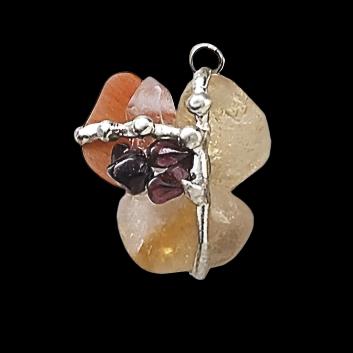 Elemental Crystal Amulet | FIRE | Citrine, Garnet, Carnelian
