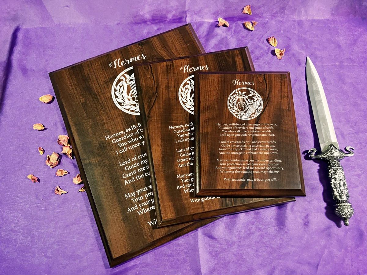 Hermes Prayer Pagan Wall Plaque