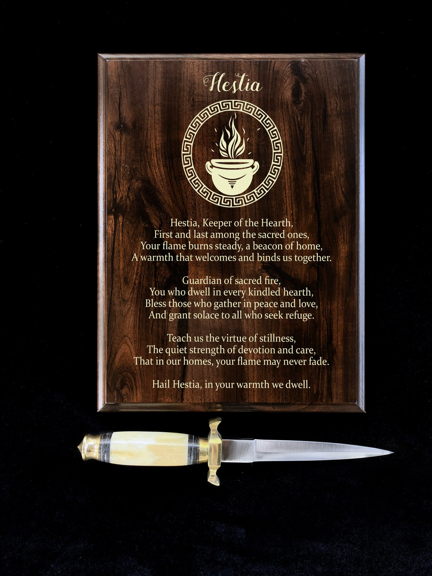 Hestia Prayer Pagan Wall Plaque