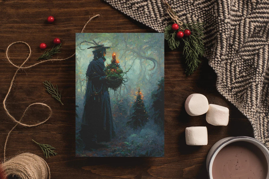 Winter Solstice Ritual | Witchy Yule Greeting Cards (1, 10, 30 and 50 pcs)