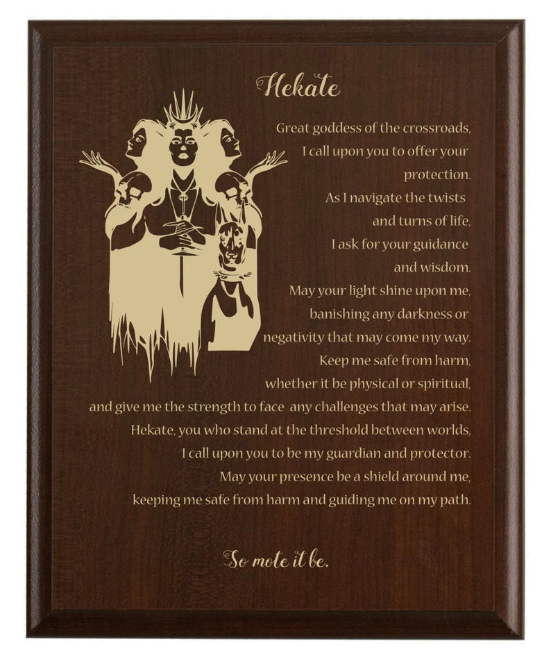 Hekate Prayer Pagan Wall Plaque