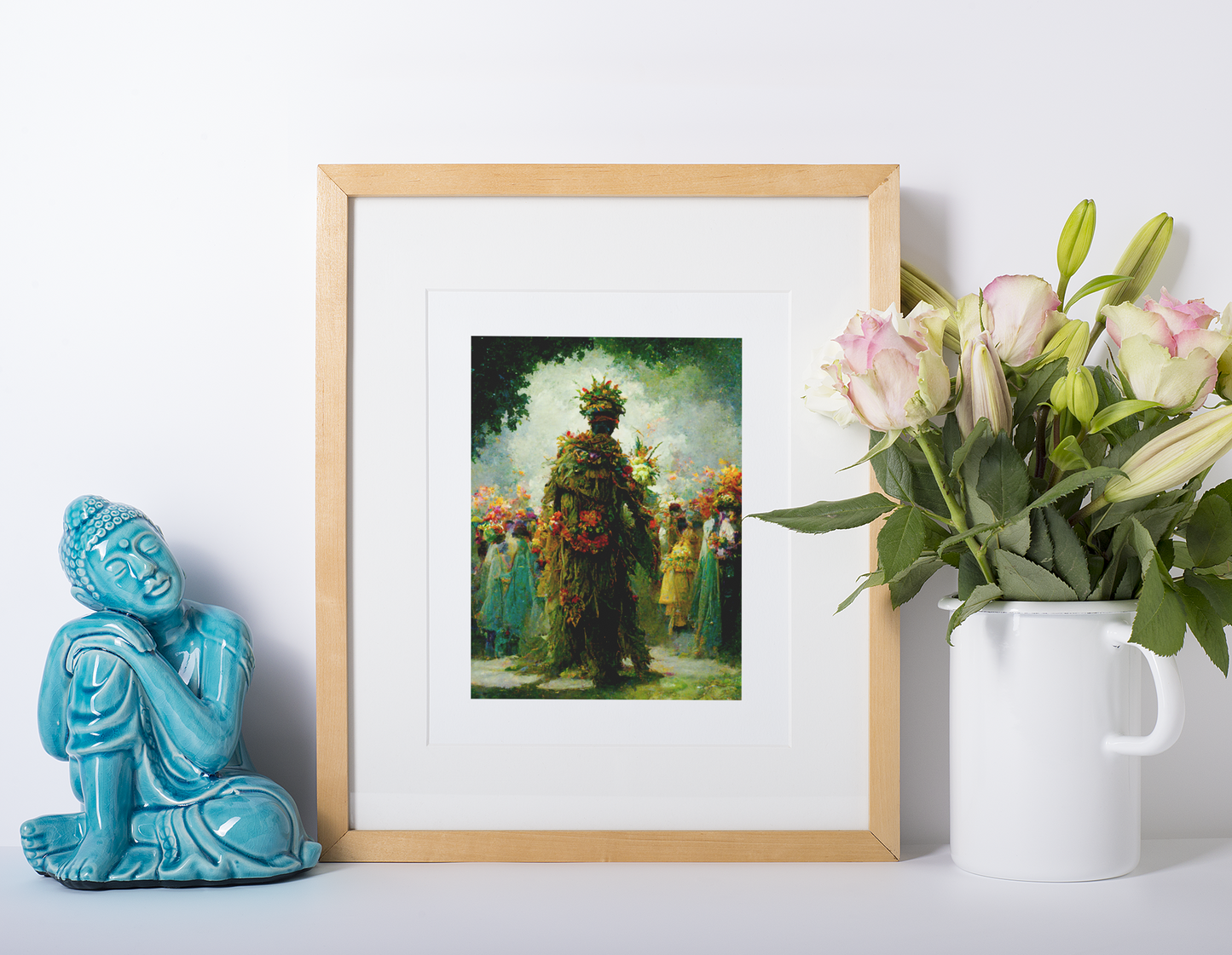 Beltane Celebration - Beltane Altar Art - Green Man May Day Art