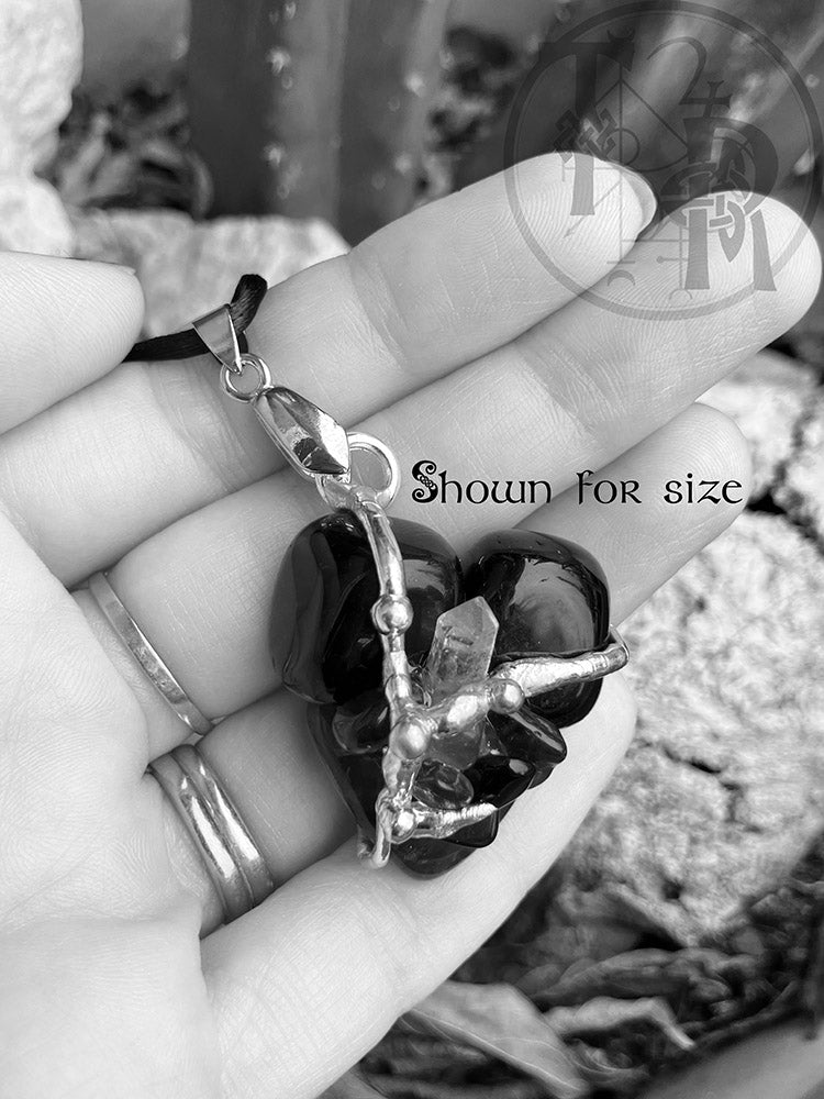 Crystal Amulet | PROTECTION | Amethyst, Black Tourmaline, Black Obsidian and Clear Quartz Crystal