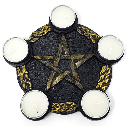 Pentagram Candle Holder Altar Plate