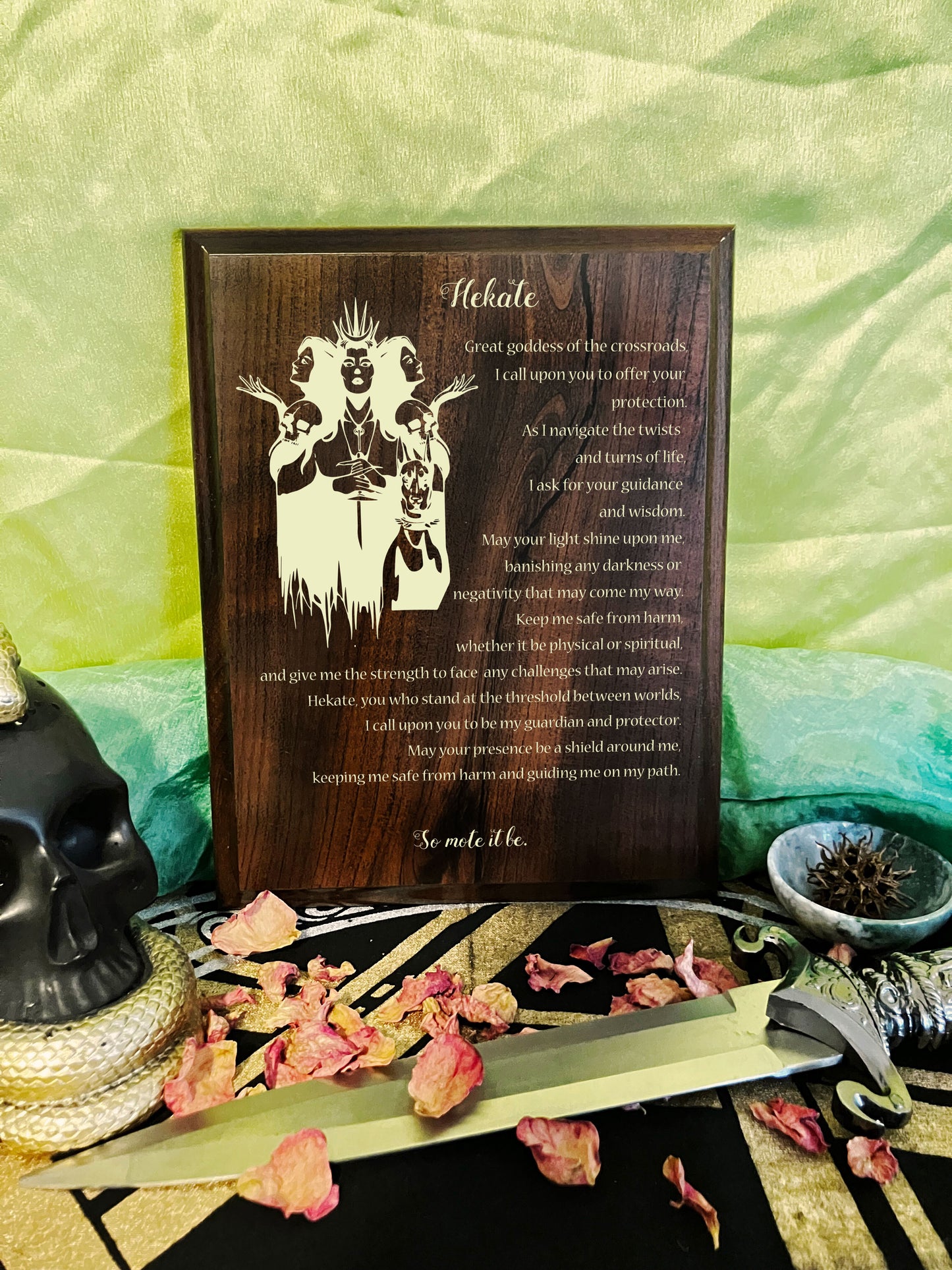 Hekate Prayer Pagan Wall Plaque